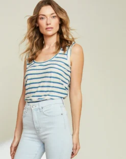 Veronica Beard New Arrivals Arion Linen Muscle Tee