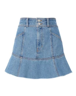 Veronica Beard Lavelle Ruffled Denim Skirt Clothing 6 Veronica Beard Lavelle Ruffled Denim Skirt Clothing