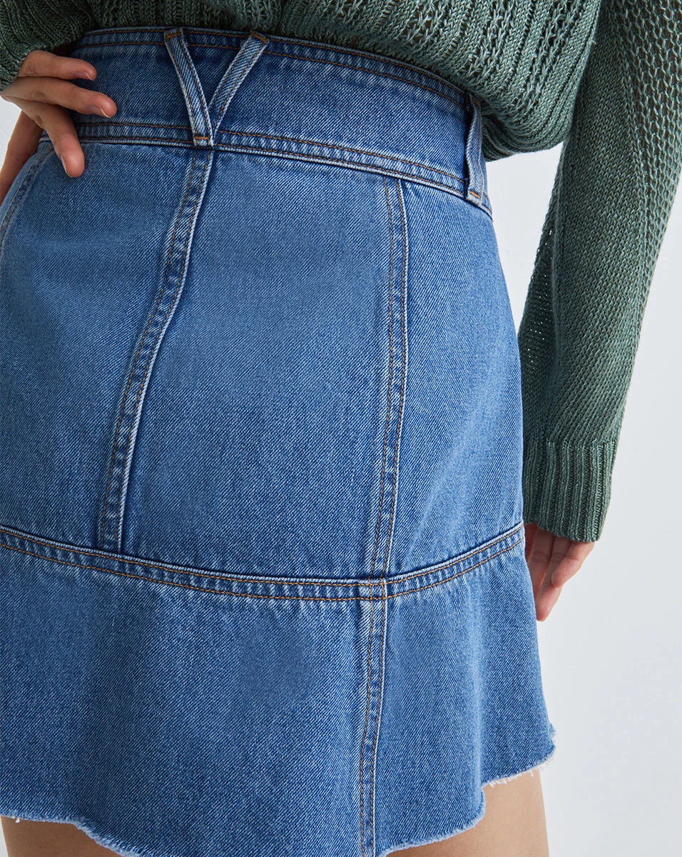 Veronica Beard Lavelle Ruffled Denim Skirt Clothing Veronica Beard Lavelle Ruffled Denim Skirt Clothing