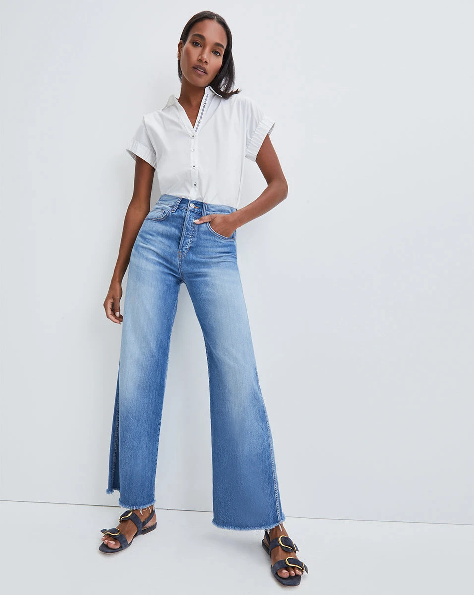 Veronica Beard Clothing Taylor Wide-Leg Jean | Raw Hem Veronica Beard Clothing Taylor Wide-Leg Jean | Raw Hem