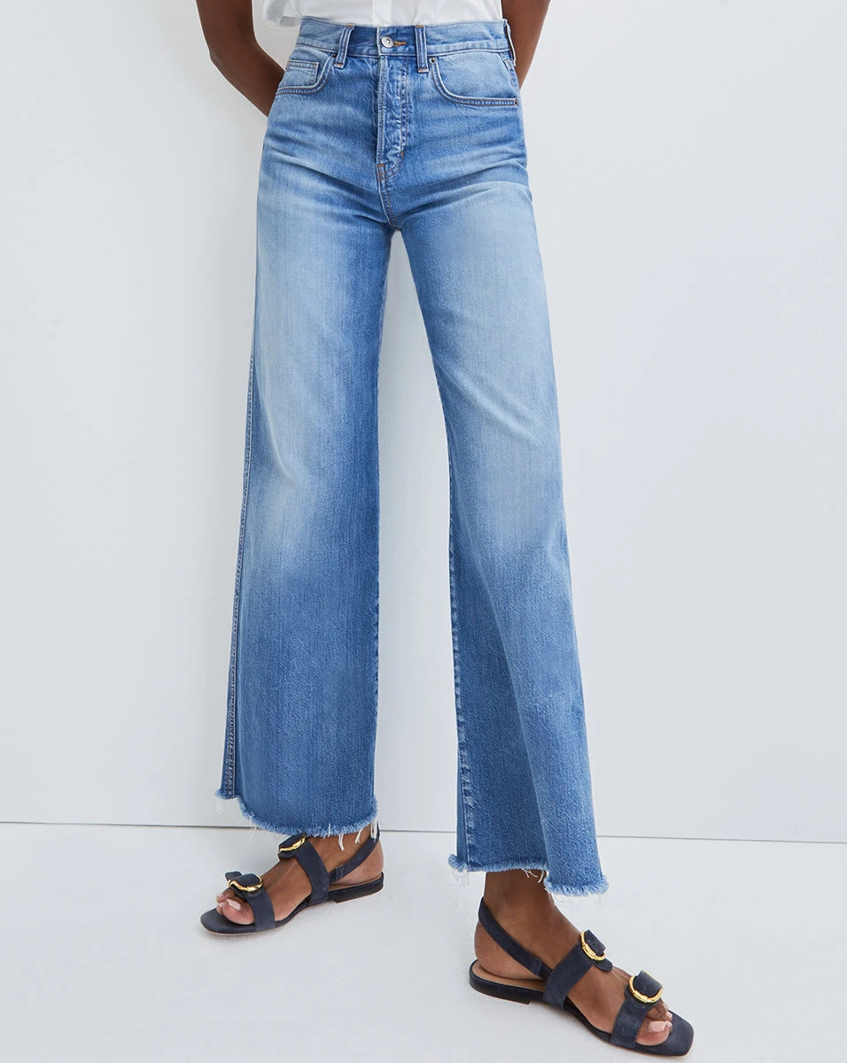 Veronica Beard Clothing Taylor Wide-Leg Jean | Raw Hem Veronica Beard Clothing Taylor Wide-Leg Jean | Raw Hem