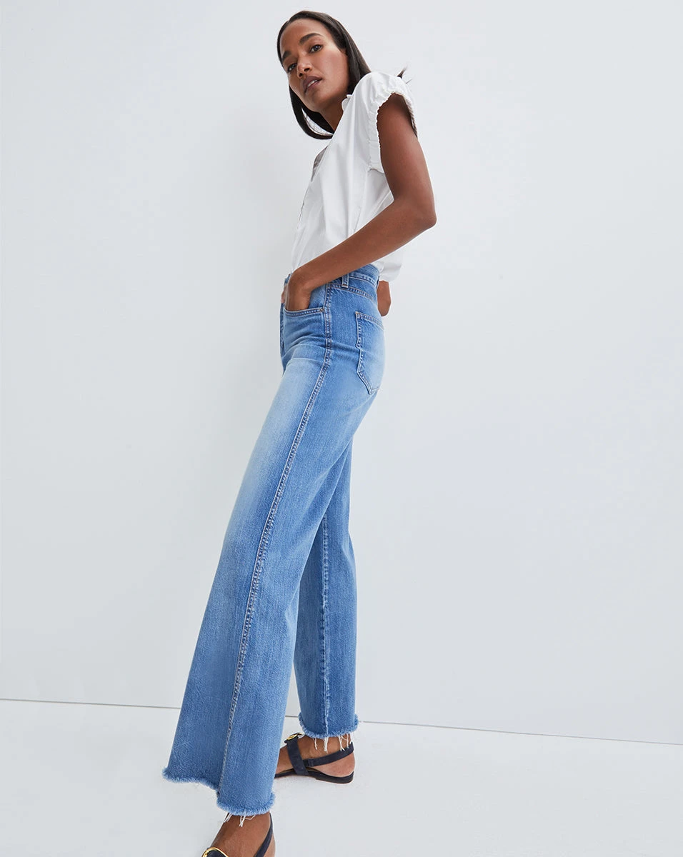 Veronica Beard Clothing Taylor Wide-Leg Jean | Raw Hem Veronica Beard Clothing Taylor Wide-Leg Jean | Raw Hem