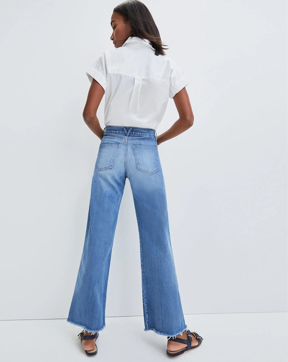 Veronica Beard Clothing Taylor Wide-Leg Jean | Raw Hem Veronica Beard Clothing Taylor Wide-Leg Jean | Raw Hem