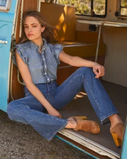 Veronica Beard Tenille Ruffled-Sleeve Shirt 6 Veronica Beard Tenille Ruffled-Sleeve Shirt