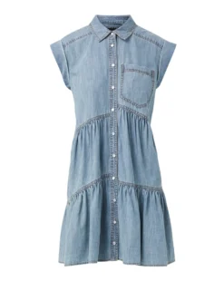 Veronica Beard Harrow Tiered Chambray Dress Clothing 5 Veronica Beard Harrow Tiered Chambray Dress Clothing