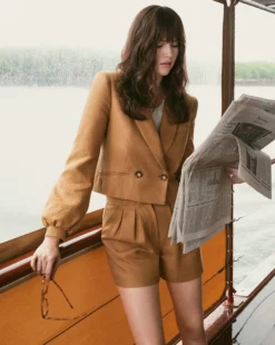 Veronica Beard Clothing Alicia Linen Short