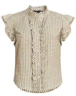 Veronica Beard Clothing Tenille Ruffled-Sleeve Shirt