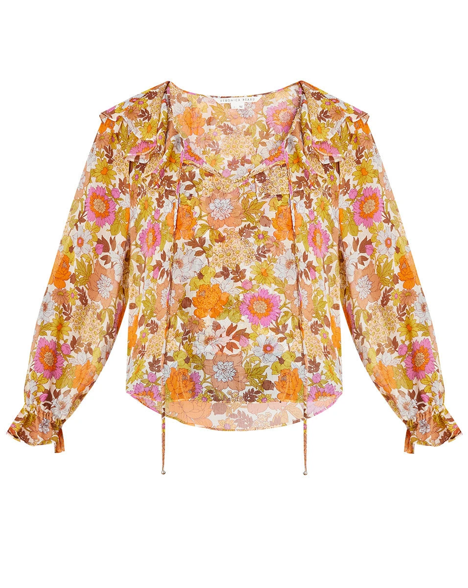 Veronica Beard Kitt Floral Blouse Clothing Veronica Beard Kitt Floral Blouse Clothing