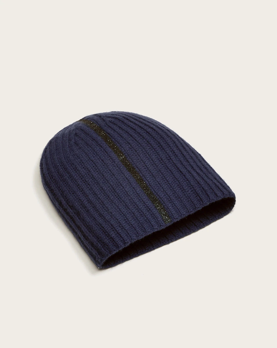Veronica Beard Accessories Alexa Stripe Cashmere Beanie